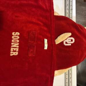 University of Oklahoma Boomer Snugible 2-in-1 Blanket Hoodie and Mascot Pillow